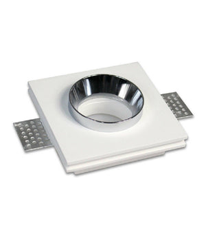 Portafaretto Incasso Gesso Verniciabile Quadrato 10x10 Cm Scomparsa Gu10 Gs-10         