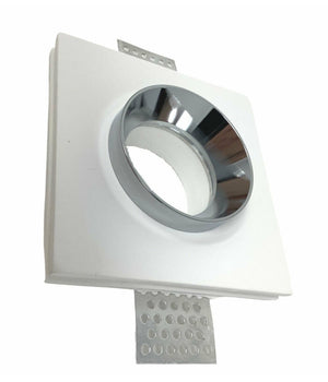 Portafaretto Incasso Gesso Verniciabile Quadrato 10x10 Cm Scomparsa Gu10 Gs-10         