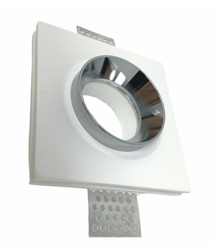 Portafaretto Incasso Gesso Verniciabile Quadrato 10x10 Cm Scomparsa Gu10 Gs-10         