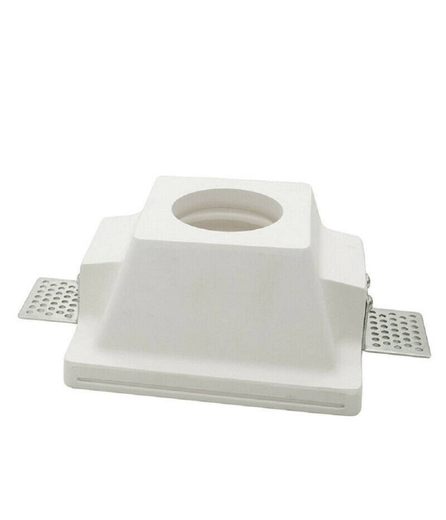 Portafaretto Incasso In Gesso A Scomparsa Per Faretto Gu10 Con Motivo Tondo Gs18         