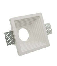 Portafaretto Incasso In Gesso A Scomparsa Per Faretto Gu10 Motivo Quadrato Gs-19         