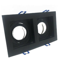 Portafaretto Incasso Orientabile Doppio Per Due Faretti Per Controsoffitta P24         