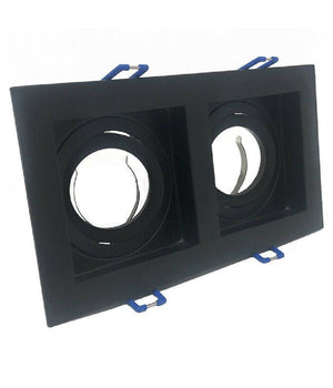 Portafaretto Incasso Orientabile Doppio Per Due Faretti Per Controsoffitta P24         