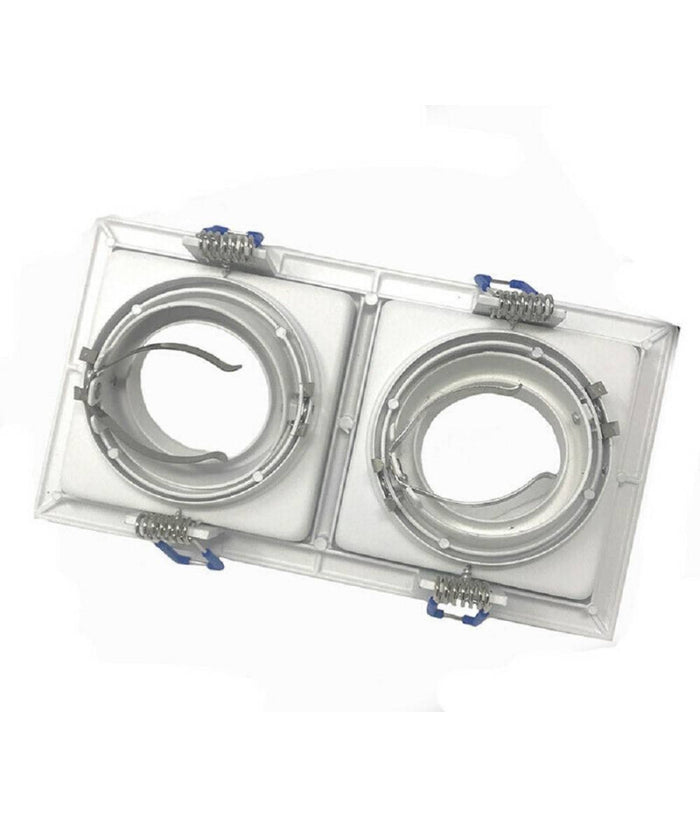 Portafaretto Incasso Orientabile Doppio Per Due Faretti Per Controsoffitta P24         