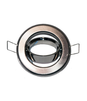 Portafaretto Incasso Orientabile Supporto Faretto Led Gu10 Tondo Spazzolato         