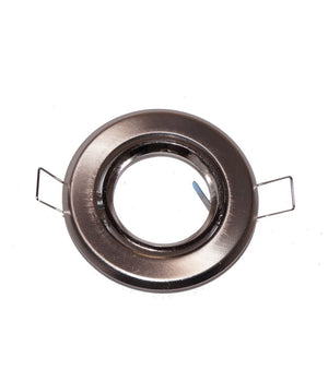 Portafaretto Incasso Orientabile Supporto Faretto Led Gu10 Tondo Spazzolato         