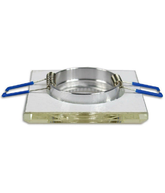 Portafaretto Incasso Per Faretto Quadrato P16 Vetro Glitterato Bianco Argento Oro  Oro       