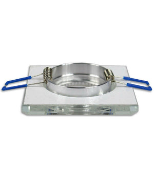 Portafaretto Incasso Per Faretto Quadrato P16 Vetro Glitterato Bianco Argento Oro  Argento       