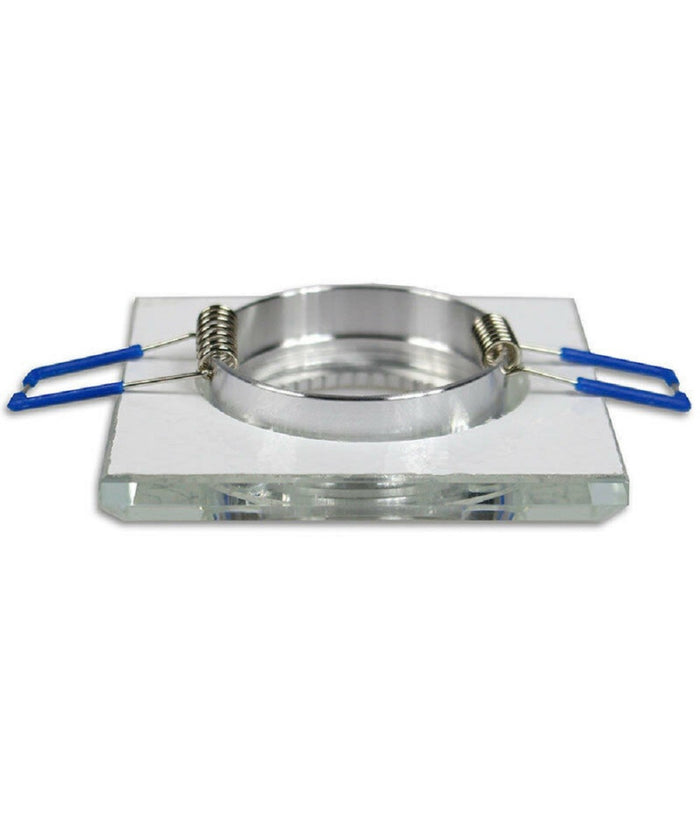 Portafaretto Incasso Per Faretto Quadrato P16 Vetro Glitterato Bianco Argento Oro  Argento       