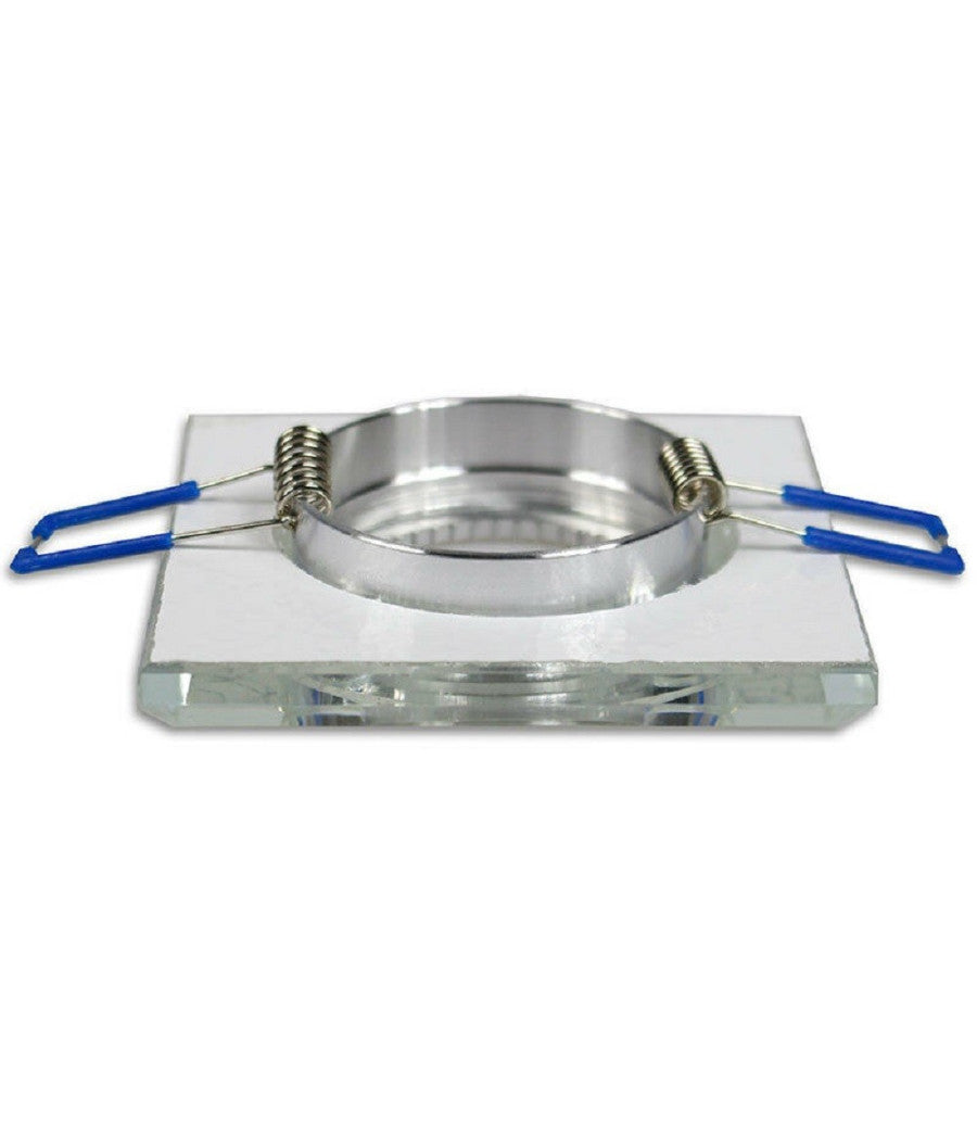 Portafaretto Incasso Per Faretto Quadrato P16 Vetro Glitterato Bianco Argento Oro  Argento       