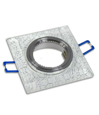 Portafaretto Incasso Per Faretto Quadrato P16 Vetro Glitterato Bianco Argento Oro  Argento       