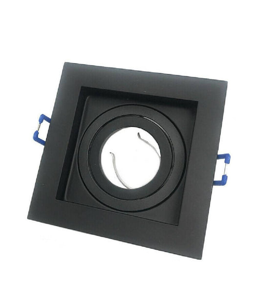 Portafaretto Incasso Quadrato Acciaio P23 Orientabile Supporto Faretto Porta Faretti  Nero       