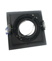 Portafaretto Incasso Quadrato Acciaio P23 Orientabile Supporto Faretto Porta Faretti  Nero       