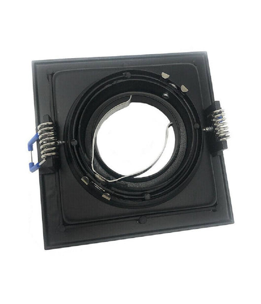 Portafaretto Incasso Quadrato Acciaio P23 Orientabile Supporto Faretto Porta Faretti  Nero       