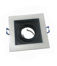 Portafaretto Incasso Quadrato Acciaio P23 Orientabile Supporto Faretto Porta Faretti  Bianco       