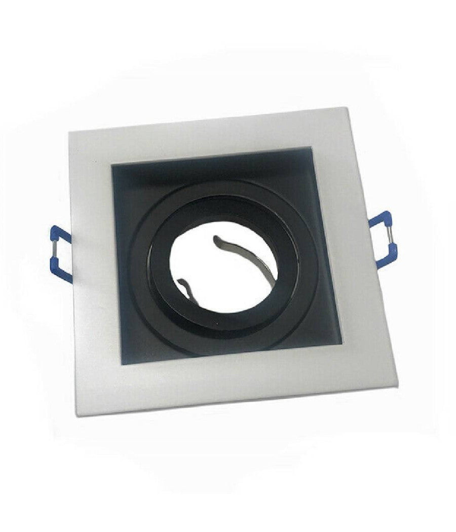 Portafaretto Incasso Quadrato Acciaio P23 Orientabile Supporto Faretto Porta Faretti         