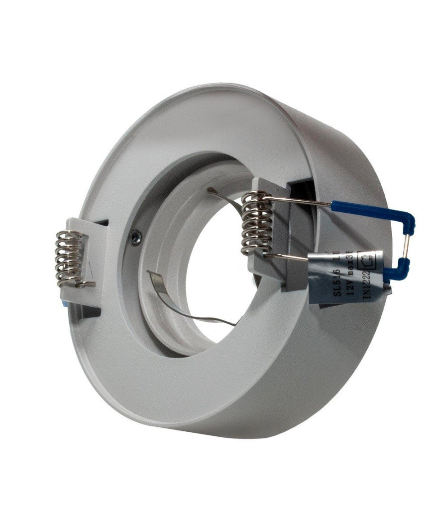 Portafaretto Orientabile Tondo Incasso Esterno 85mm Luce Lampade Led Gu10 Gu5.3  Bianco       