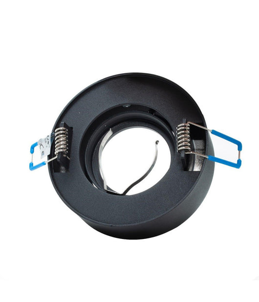 Portafaretto Orientabile Tondo Incasso Esterno 85mm Luce Lampade Led Gu10 Gu5.3  Nero       