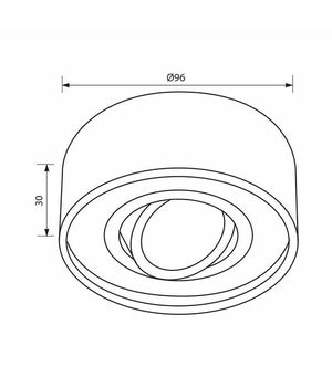 Portafaretto Orientabile Tondo Incasso Esterno 85mm Luce Lampade Led Gu10 Gu5.3  Nero       