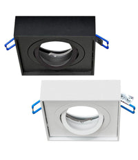 Portafaretto Quadrato Orientabile Incasso Esterno 85mm Luce Lampade Led Gu10 Gu5.3         