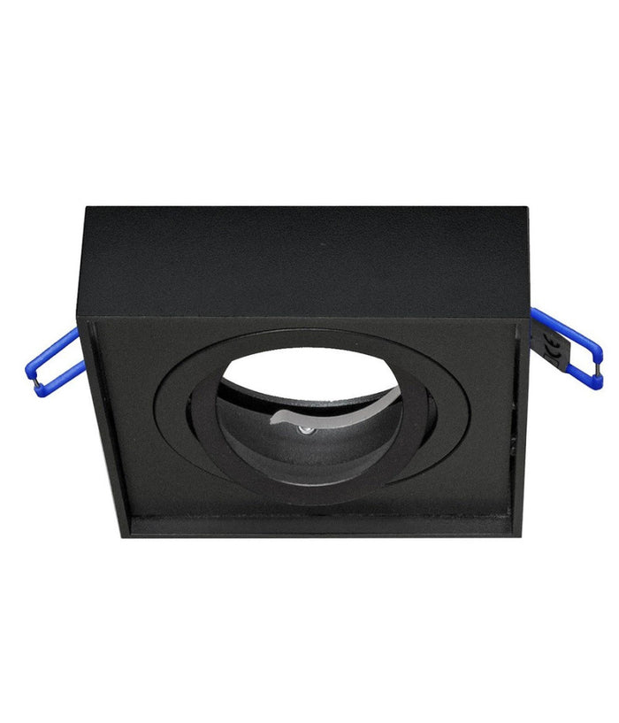 Portafaretto Quadrato Orientabile Incasso Esterno 85mm Luce Lampade Led Gu10 Gu5.3  Nero       