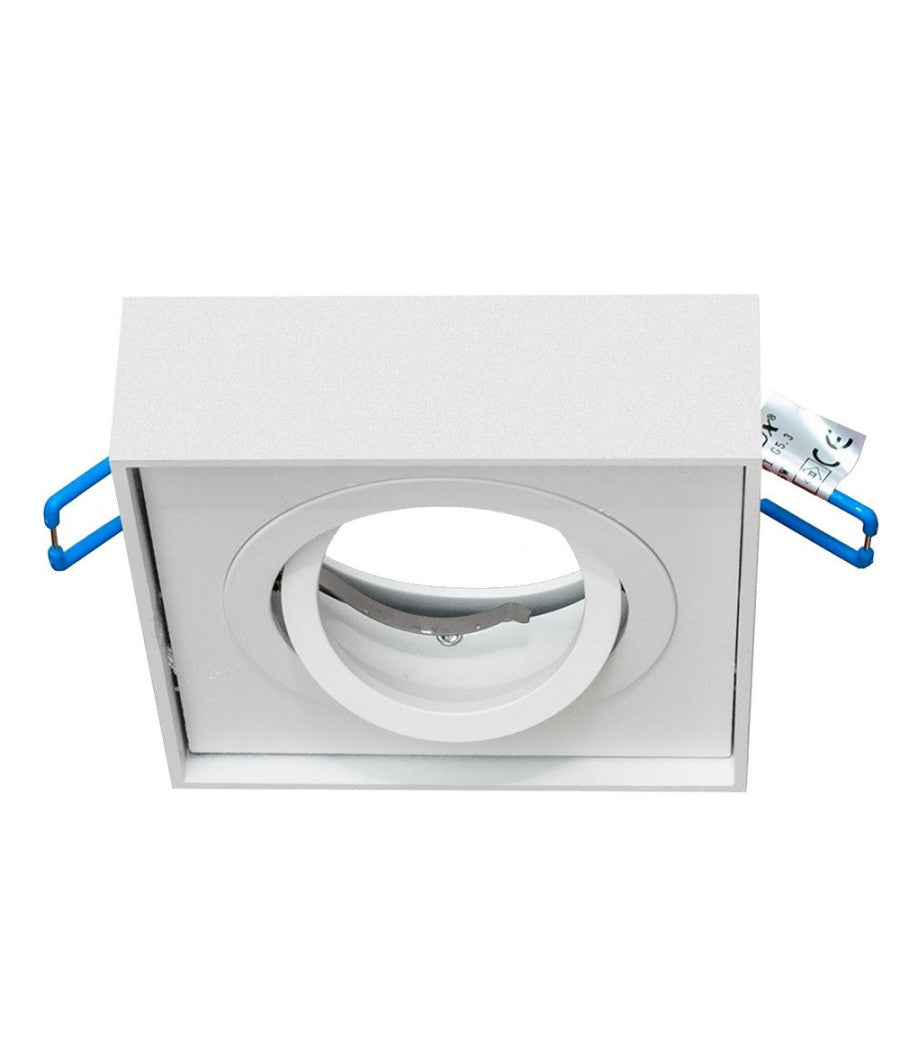 Portafaretto Quadrato Orientabile Incasso Esterno 85mm Luce Lampade Led Gu10 Gu5.3         