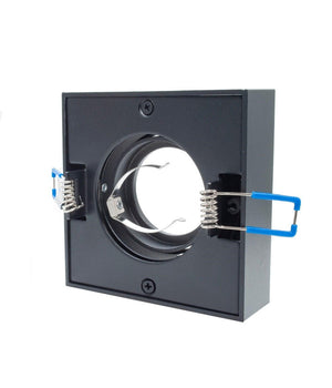 Portafaretto Quadrato Orientabile Incasso Esterno 85mm Luce Lampade Led Gu10 Gu5.3  Nero       