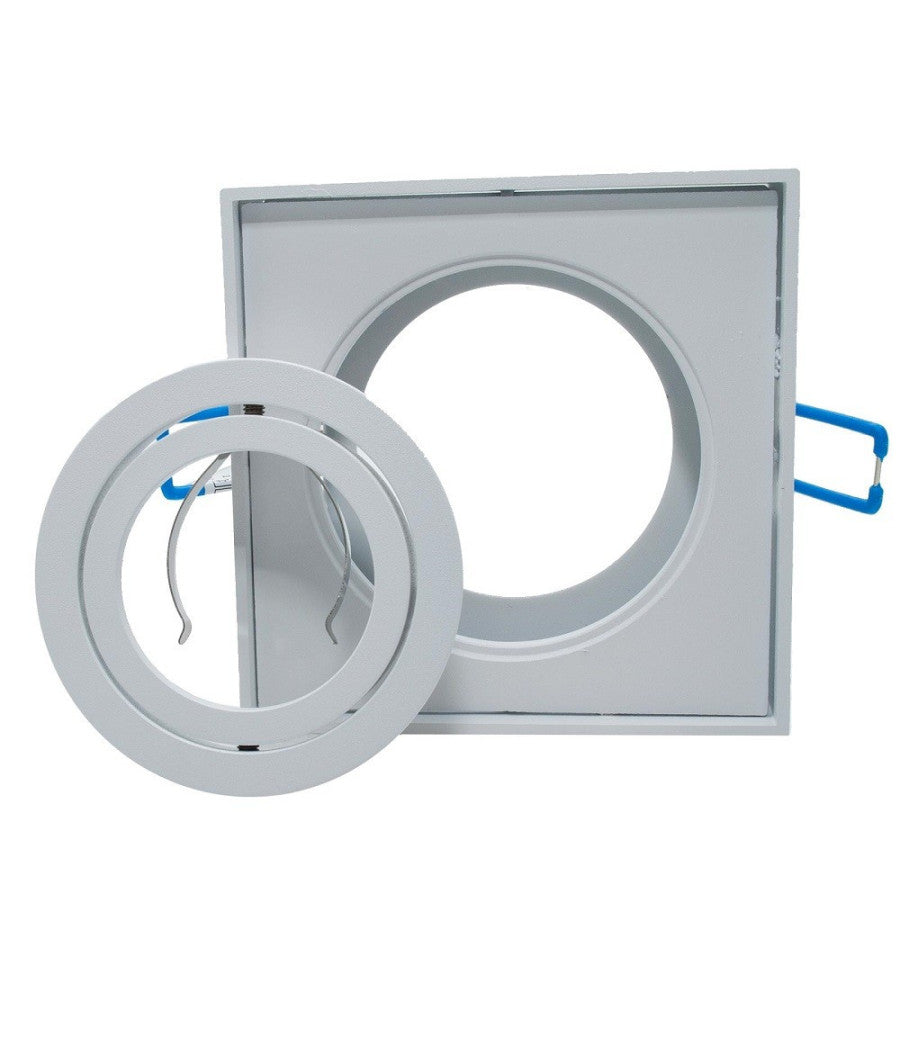 Portafaretto Quadrato Orientabile Incasso Esterno 85mm Luce Lampade Led Gu10 Gu5.3         