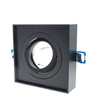 Portafaretto Quadrato Orientabile Incasso Esterno 85mm Luce Lampade Led Gu10 Gu5.3  Nero       