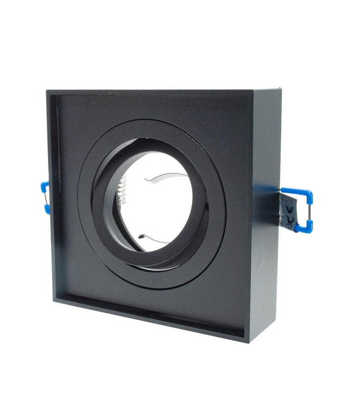 Portafaretto Quadrato Orientabile Incasso Esterno 85mm Luce Lampade Led Gu10 Gu5.3  Nero       