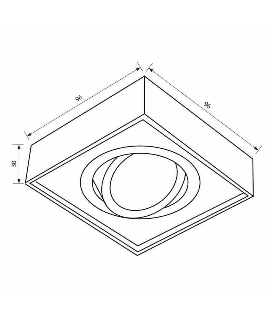 Portafaretto Quadrato Orientabile Incasso Esterno 85mm Luce Lampade Led Gu10 Gu5.3  Nero       