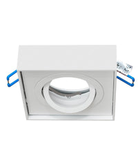 Portafaretto Quadrato Orientabile Incasso Esterno 85mm Luce Lampade Led Gu10 Gu5.3  Bianco       