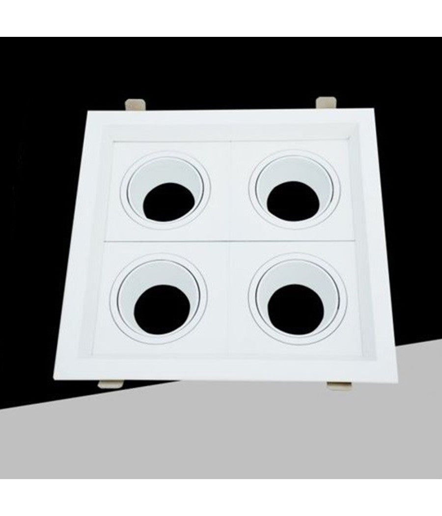 Portafaretto Quadruplo Orientabile Incasso Bianco Per Lampadine Gu10/gu5.3 P33-b4         