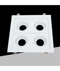 Portafaretto Quadruplo Orientabile Incasso Bianco Per Lampadine Gu10/gu5.3 P33-b4         