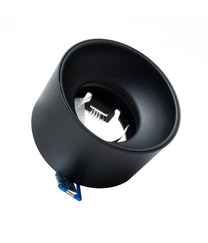 Portafaretto Tondo Incasso 70mm Luce Soffitto Cartongesso Lampade Led Gu10 Gu5.3  Nero       