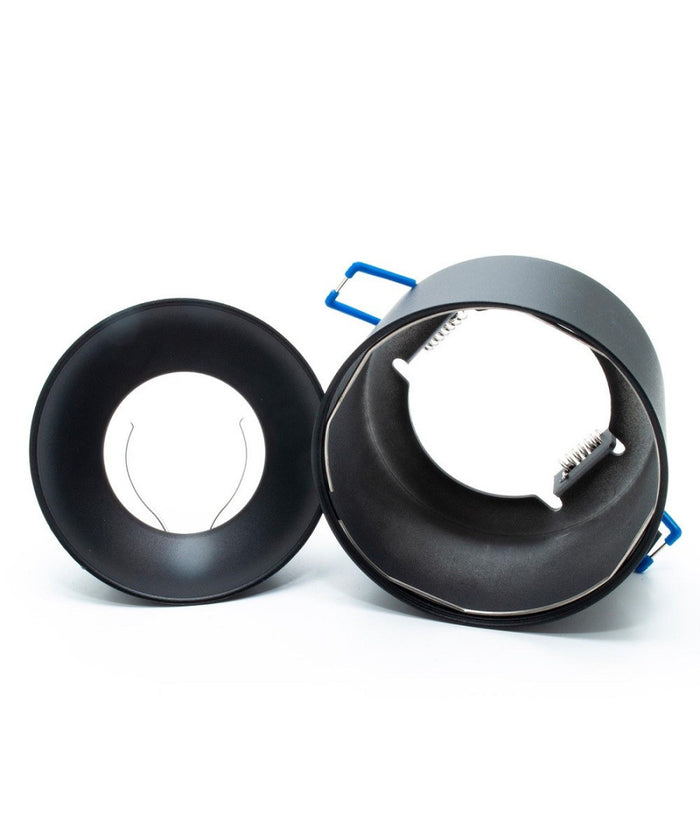 Portafaretto Tondo Incasso 70mm Luce Soffitto Cartongesso Lampade Led Gu10 Gu5.3  Nero       