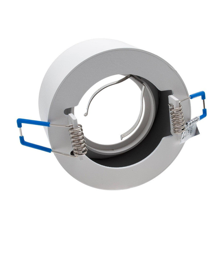 Portafaretto Tondo Incasso 70mm Luce Soffitto Cartongesso Lampade Led Gu10 Gu5.3  Bianco       