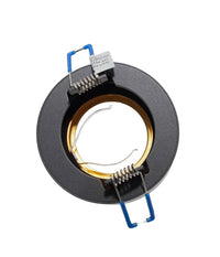 Portafaretto Tondo Nero Oro Incasso 70 Mm Luce Soffitto Lampade Led Gu10 Gu5.3         