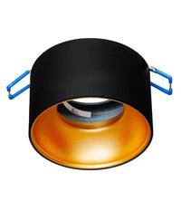 Portafaretto Tondo Nero Oro Incasso 70 Mm Luce Soffitto Lampade Led Gu10 Gu5.3         