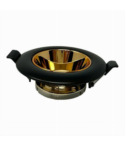 Portafaretto Tondo Orientabile Incasso Supporto Faretto Nero E Oro P27-gu10-no         