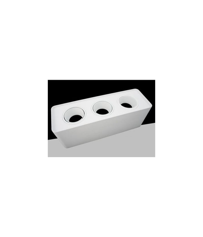 Portafaretto Triplo Orientabile Da Soffitto Bianco Per Faretto Gu10 Gu5.3 P34-b3         