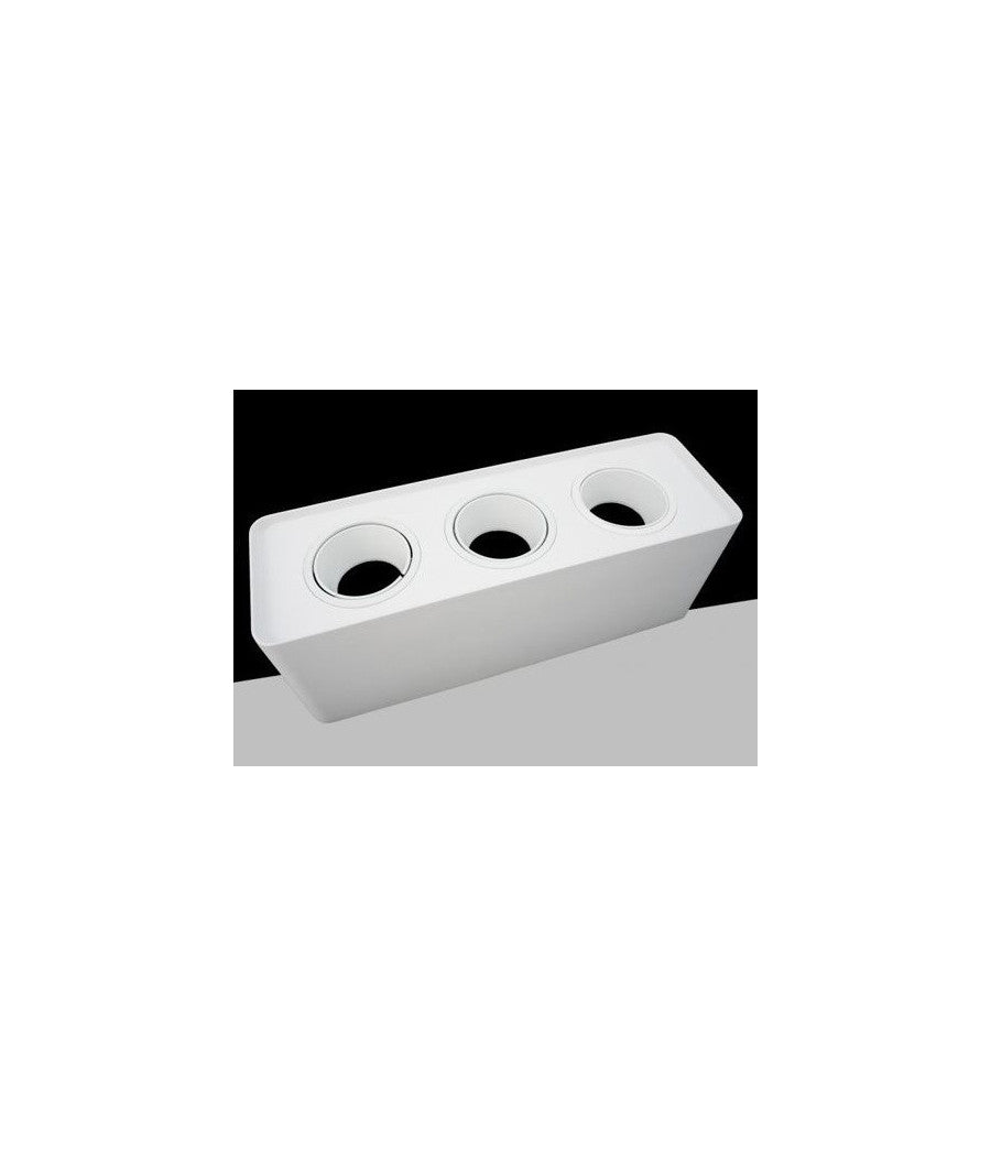 Portafaretto Triplo Orientabile Da Soffitto Bianco Per Faretto Gu10 Gu5.3 P34-b3         