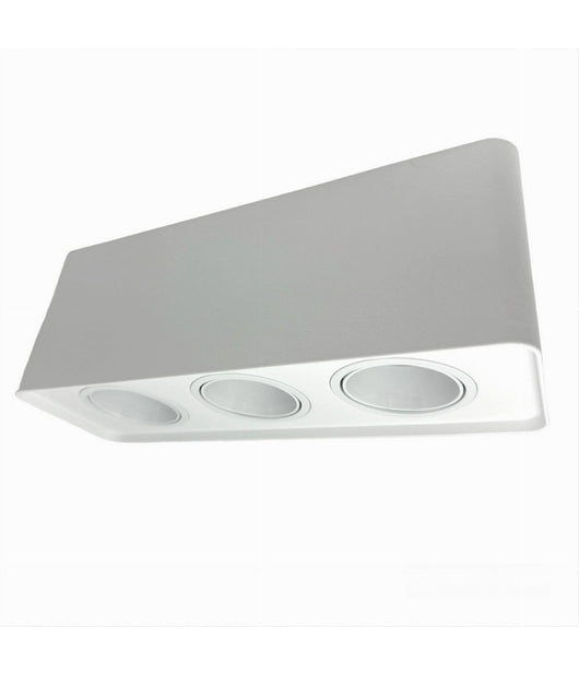 Portafaretto Triplo Orientabile Da Soffitto Bianco Per Faretto Gu10 Gu5.3 P34-b3         