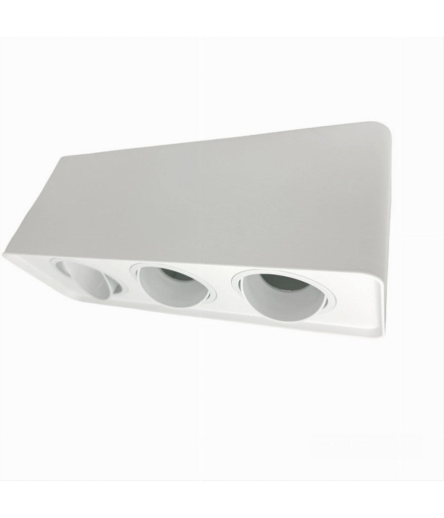 Portafaretto Triplo Orientabile Da Soffitto Bianco Per Faretto Gu10 Gu5.3 P34-b3         