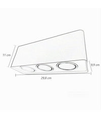 Portafaretto Triplo Orientabile Da Soffitto Bianco Per Faretto Gu10 Gu5.3 P34-b3         