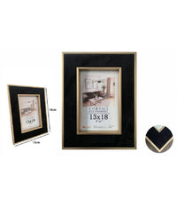 Portafoto Cornice Per Foto Poster Quadri Tele 13 X 18cm Nera Con Bordi Oro 70301         