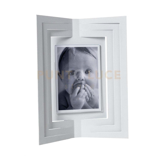 portafoto di design vibra grande Bianco marmo in Ferro e polimetilmetacrilato 25x31Hcm(13x17cmformatofoto)