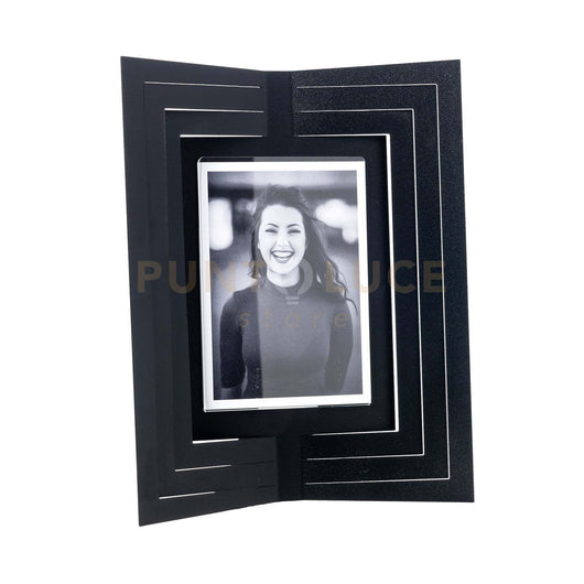 portafoto di design vibra grande Nero in Ferro e polimetilmetacrilato 25x31Hcm(13x17cmformatofoto)