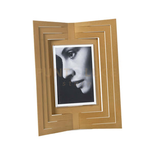 portafoto di design vibra grande Oro laccato in Ferro e polimetilmetacrilato 25x31Hcm(13x17cmformatofoto)