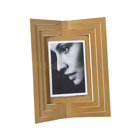 portafoto di design vibra grande Oro laccato in Ferro e polimetilmetacrilato 25x31Hcm(13x17cmformatofoto)